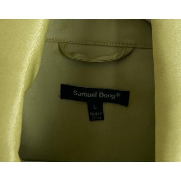 NWT Samual Dong Light Green Bubble Skirt Tie Belt Trench Coat Dress Size Large - Picture 8 of 8